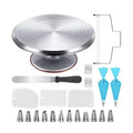 22pcs Aluminium Turntable Stand Baking Cake Decorating Kit with 12 Inch Aluminum Alloy Revolving Cake Turntable MegaBDM