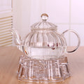 Stocked Handmade Classic Style High Borosilicate Clear Glass Teapot Set Stovetop Safe with Infuser 600ml Capacity Tea Kettle