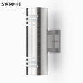 Stainless Steel Outdoor Wall Lamps Cylinder 13 Inch Outside Light Fixtures up and Down Lighting Construction Front Porch Lamps