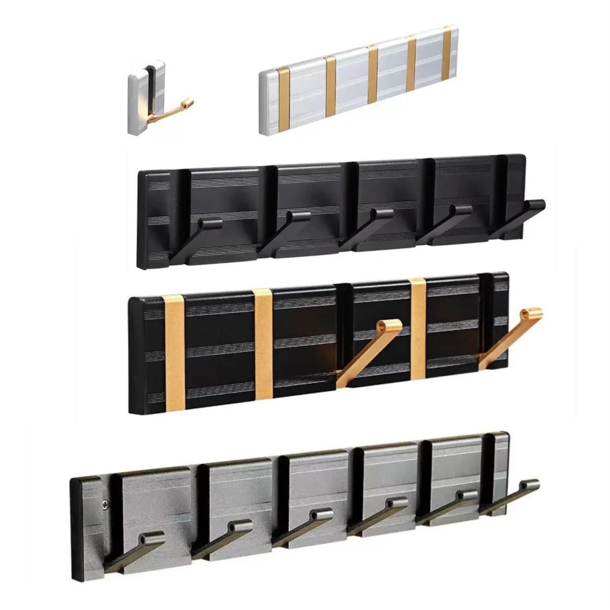 Black Nordic Metal Wall Hanging Coat Hook Living Room Wall Wardrobe Clothes Hide Folding Hook