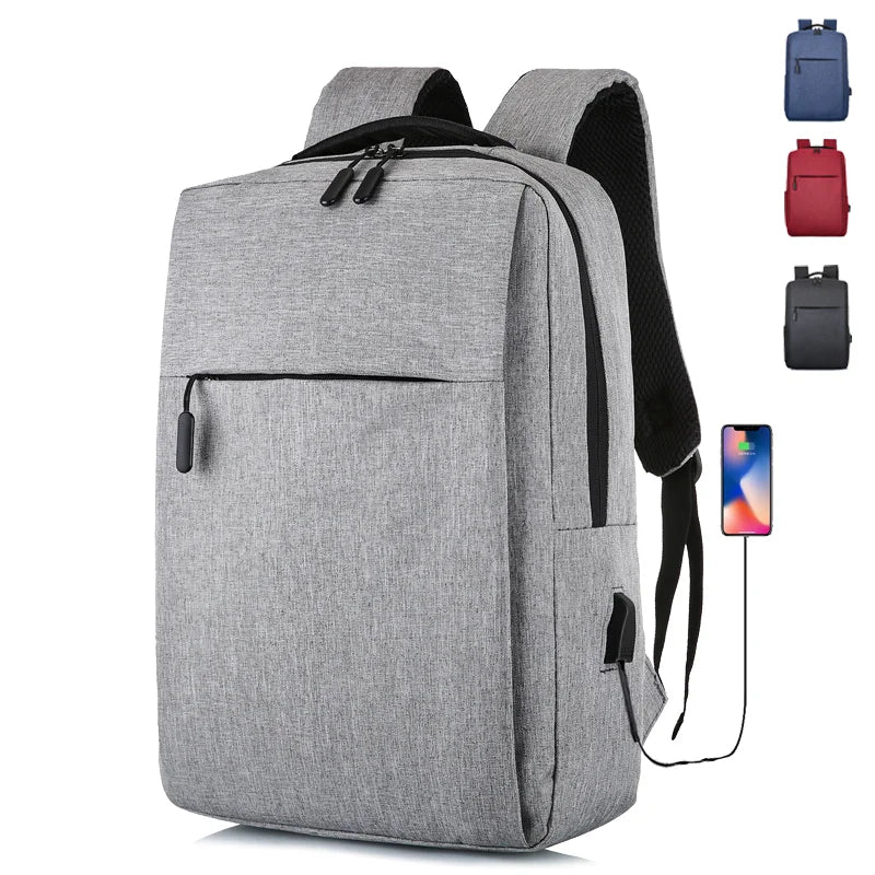 High Quality Print Logo Wholesale Unisex Casual Computer Waterproof School Rucksack Bag Oxford Laptop Backpack USB Polyester