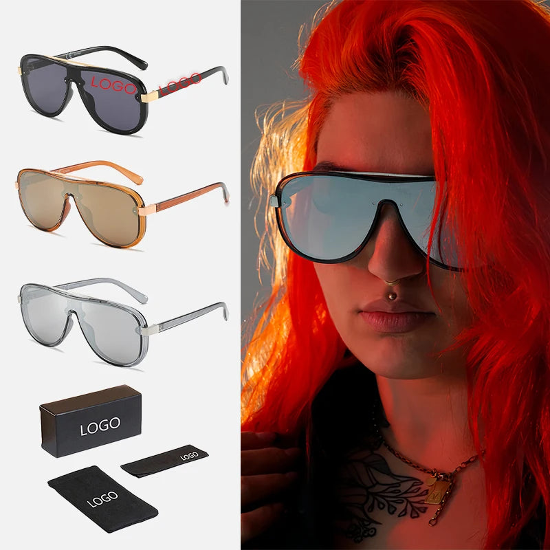 Polarized One-Piece Lens Sunglasses UV400 Hiking Running Fishing Riding Driving Glasses for Men Women Black Metal Frame Unisex MegaBDM