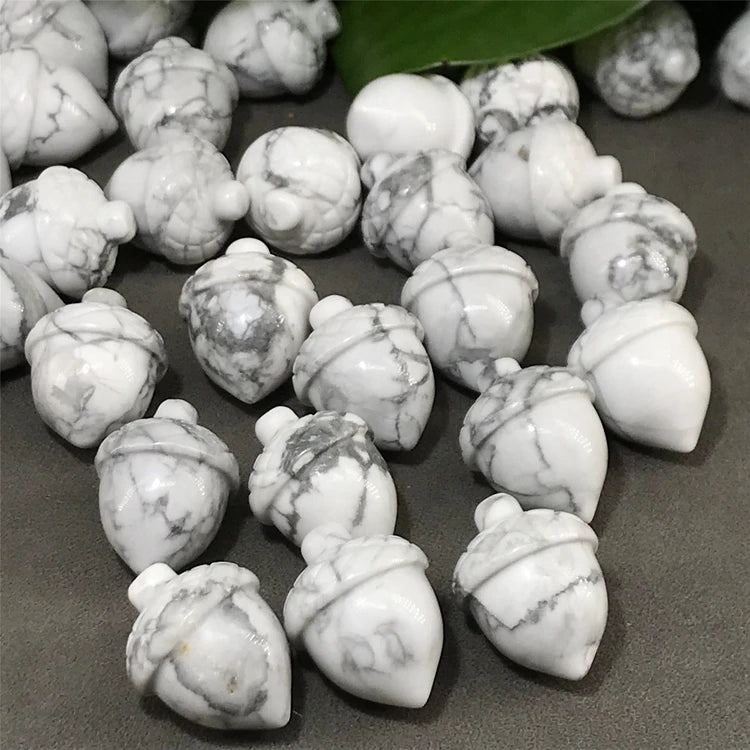 HZ Wholesale Natural Crystal Quartz Gemstone Hand Crystal Carving Howlite Pine Cones for Crafts Gifts