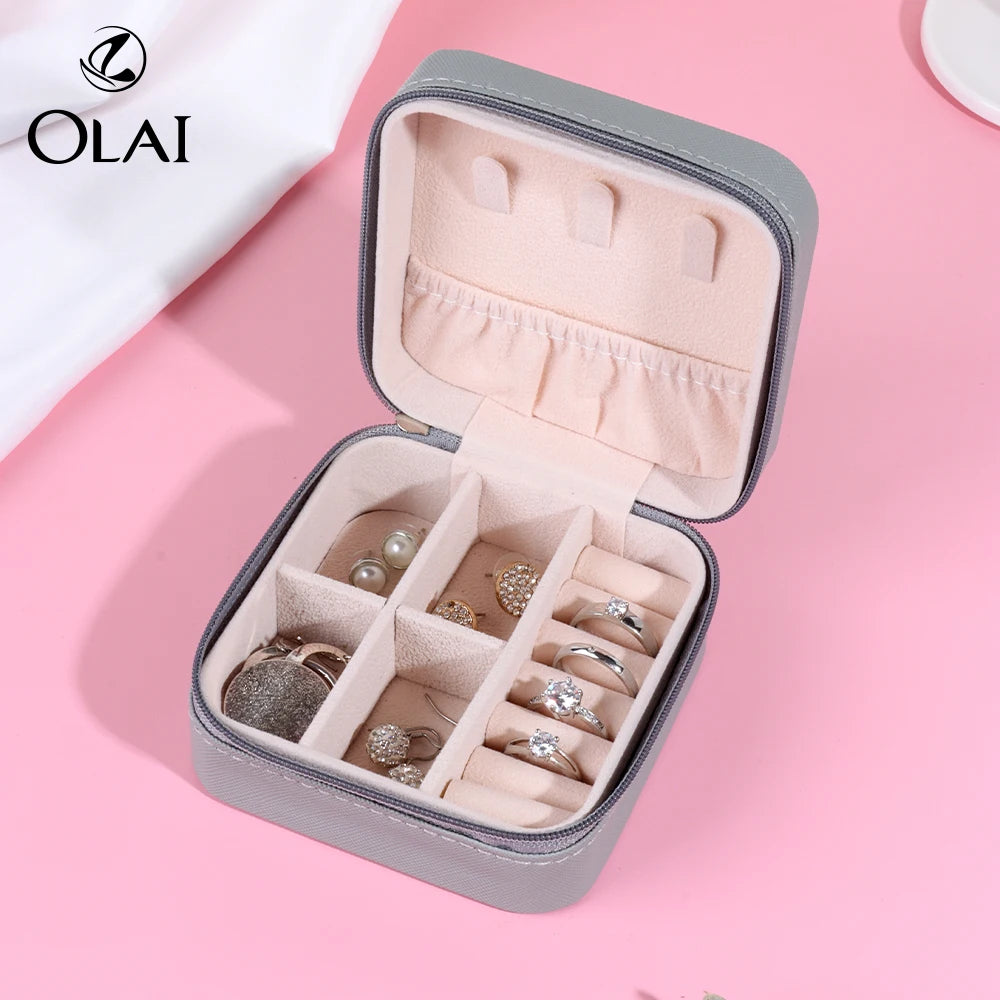 Wholesale Small PU Leather Jewelry Box Custom Logo Bracelet Packaging Organizer Storage Case