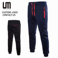 Custom logo New Men's Slim Fit Joggers Pants Casual Gym Trousers with Zip Pockets Skinny Athletic Bottoms Wholesale