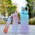Hot Sale Big 2L Leak-proof Bpa Free Motivational Gym Plastic Water Bottle With Time Marker