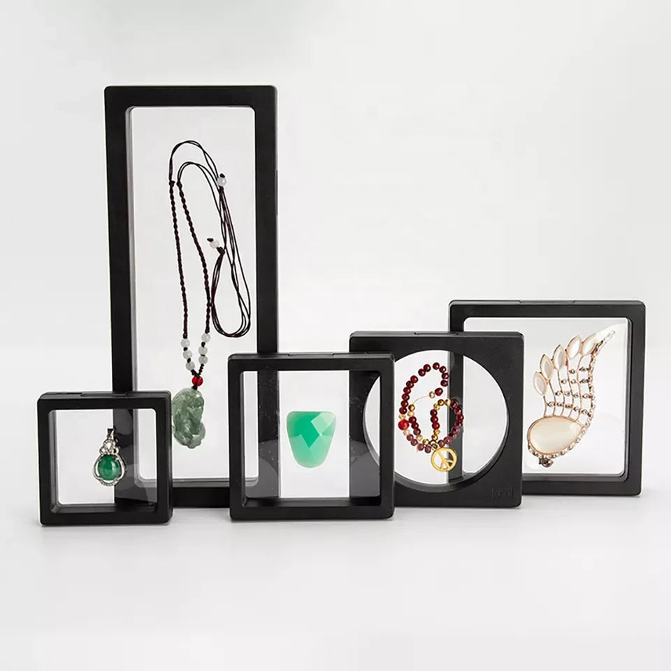 Suspension Box PE Transparent Film Anti Oxidation Packaging Box Rectangular Necklace Bracelet Pendant Ring Display Box