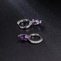 OL0887 Abiding Shield Tarnish Free Multi Stone Natural Gemstone Optional Small 925 Sterling Silver Hoop Earrings
