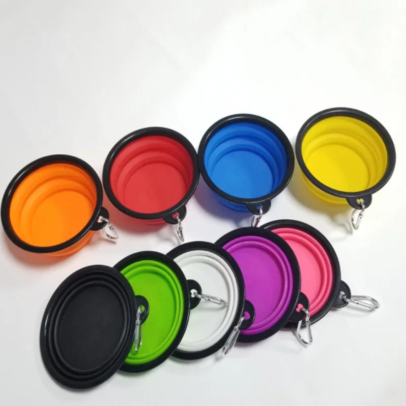 2025 Amazo Hot Pet Feeder Dog Food Water Bowl Plate Portable Dog Bowl Collapsible Plastic Pet Bowls Dog Water Bottle