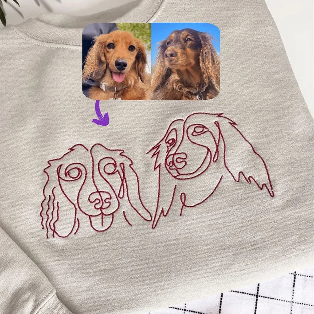 Customized Embroidered Eco-Friendly Plaid Pet Portrait Flannel Pullover Sweatshirt Women Spring ODM Front Logo Christmas Design