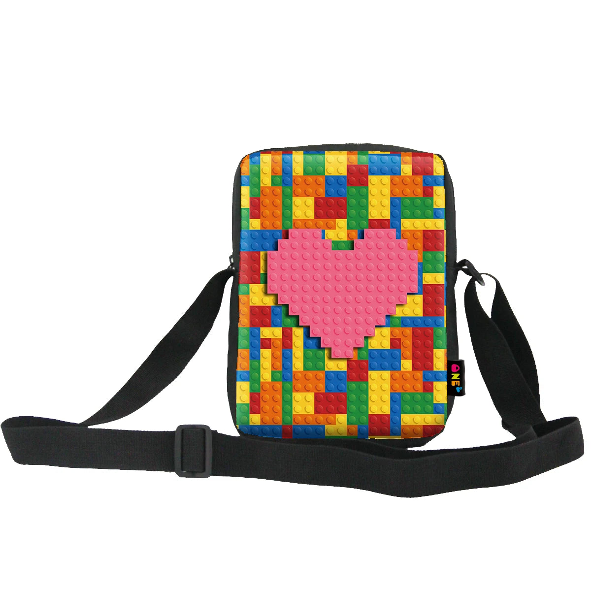 Custom Printed Nylon Lady Winter Shoulder Bag for Kids Girls with Adjustable Strap Cartoon Pattern Messenger Bag