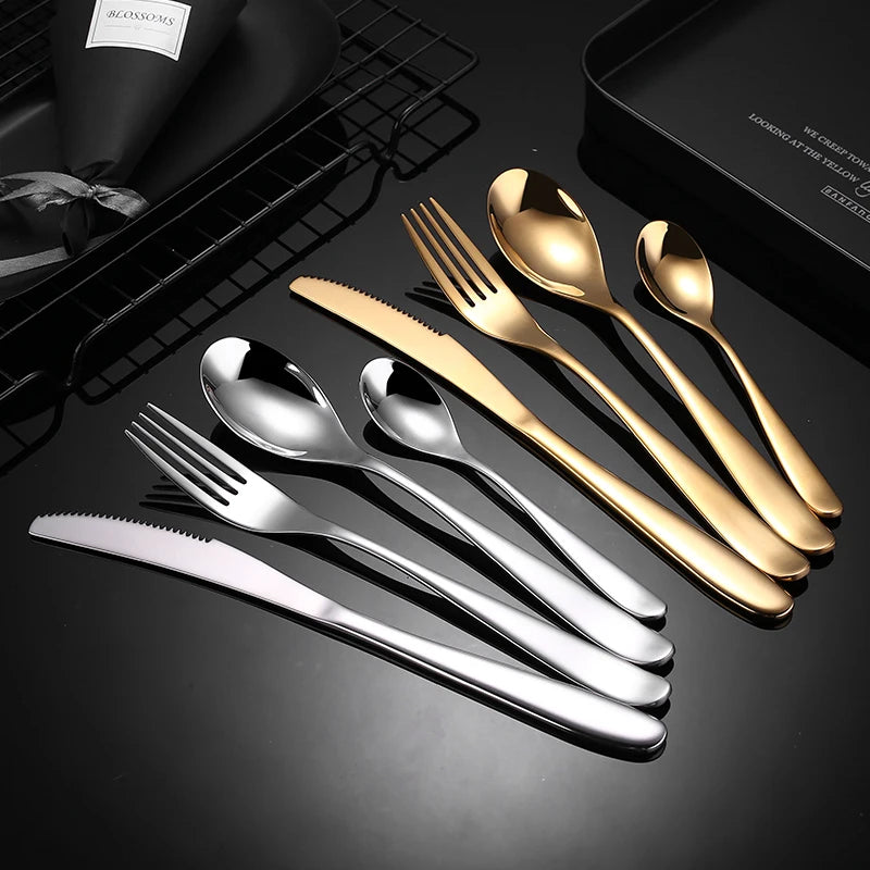 New Royal Wedding Flatware Set Reusable Metal Food Grade 18/10 Stainless Steel Cutlery Set