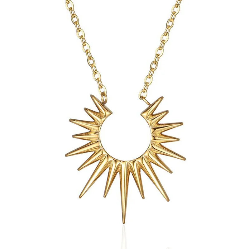 Statement Minimalist Jewelry Lin Shaped Stud Dainty 18K Gold Plated Stainless Steel Sun Line Earrings Necklace