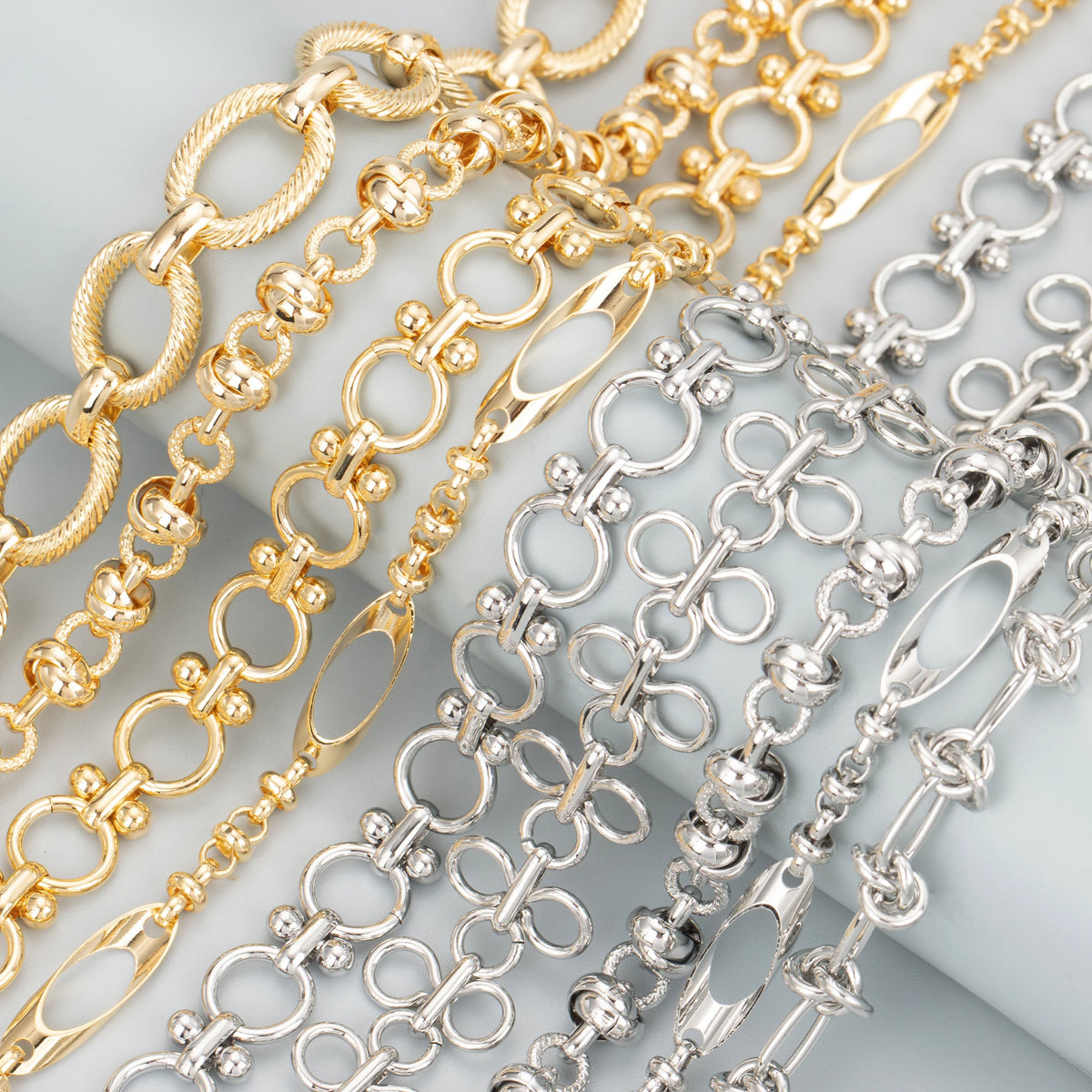 C145 1m/lot High Copper DIY Chain 18K Gold Rhodium Plated Handmade Jewelry Accessories Bracelet Necklace Findings Pass REACH