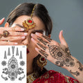 Factory Custom Black Henna Hand Feet Waterproof Temporary Lace Design Stencils Tattoo Sticker