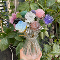 Wholesale Multicolor Stone Carved Unique Vase Decoration Crystal Rose Flower for Love