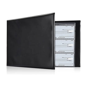 Custom Spot Basic Vinyl Black A4 Folder D Shaped 7 Hole Business Cheque Book Binder
