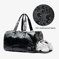 Luxury Large Waterproof PU Gym Duffel Bag with Polyester Lining Shoe Compartment Multifunctional Zipper for Fitness & Travel MegaBDM