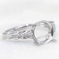 Sterling Silver 9*9mm Semi Mount Ring Empty Frame Blank Support Claw Setting S925 Base Holder Without Center Stone for DIY Inlay