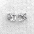 Sterling Silver 4*6mm Semi Mount Stud Earrings Empty Frame Support Blank Setting S925 Base Without Center Stone for DIY Inlay