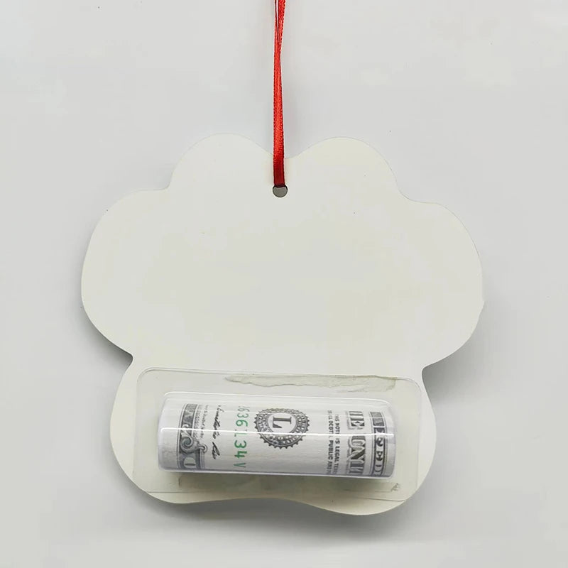 2023 Custom logo MDF White Plain Money Card Holder Ornaments Blank Hardboard Christmas Ornament