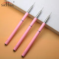 New Factory Wholesale Pink Metal Handle Ultra Thin Nail Liner Brush Private Label Nail Art Drawing Painting Tools for Manicure