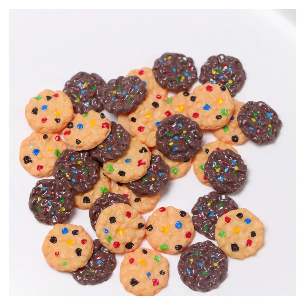 Flatback Simulated Cookies Planar Food Charms Play Doll House Accessories Jewelry Earring Making Component