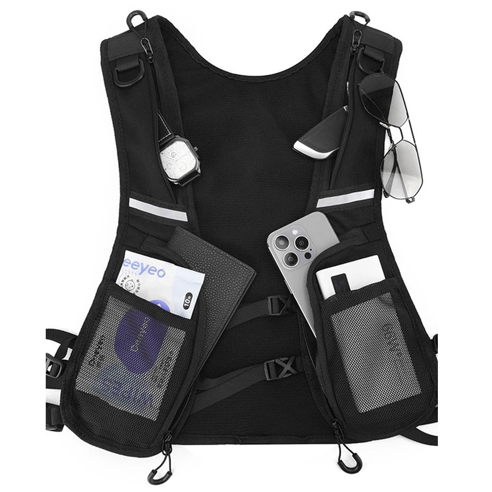 Black Running Vest for Women and Men Hydration Vest Pack Backpack for Cycling Climbing Hiking