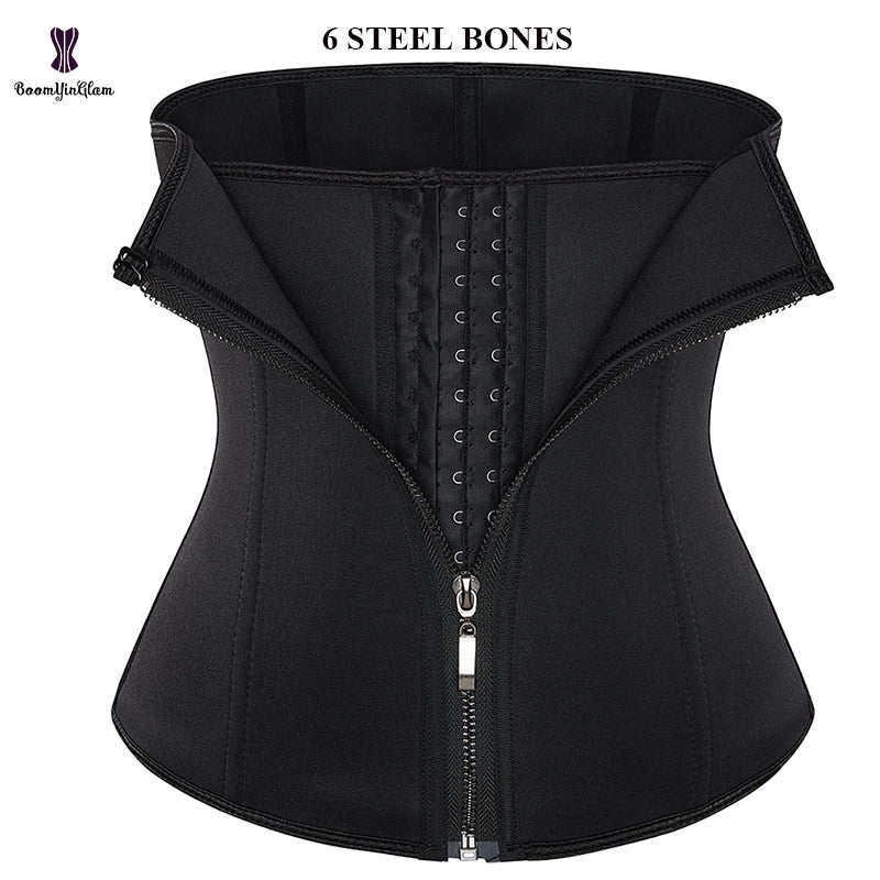 Plus Size Soft Breathable Waist Cinchers Women's 3 Hook Adjustable Slimming Corset Belt Underbust Body 6 Steel Bones Front