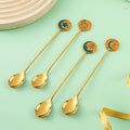 Creative Gold Stainless Steel 304/18/08 High Cutlery Set Includes Mirror Tea Spoon Popular Holidays Gold Gold Flatware