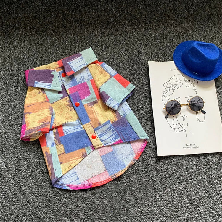 Fashion Skin-friendly Short Pet Dog Hawaiian Summer Shirt for Dogs