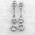 Sterling Silver 3mm+4mm+5mm Semi Mount Stud Earring Drop S925 Empty Blank Base Holder Setting Without Center Stone for DIY Inlay