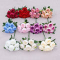O-X698 Wholesale European Peony Artificial Flower Bunch 7 Heads Peony Silk Flower White Pink Artificial Cheap Wedding Peony