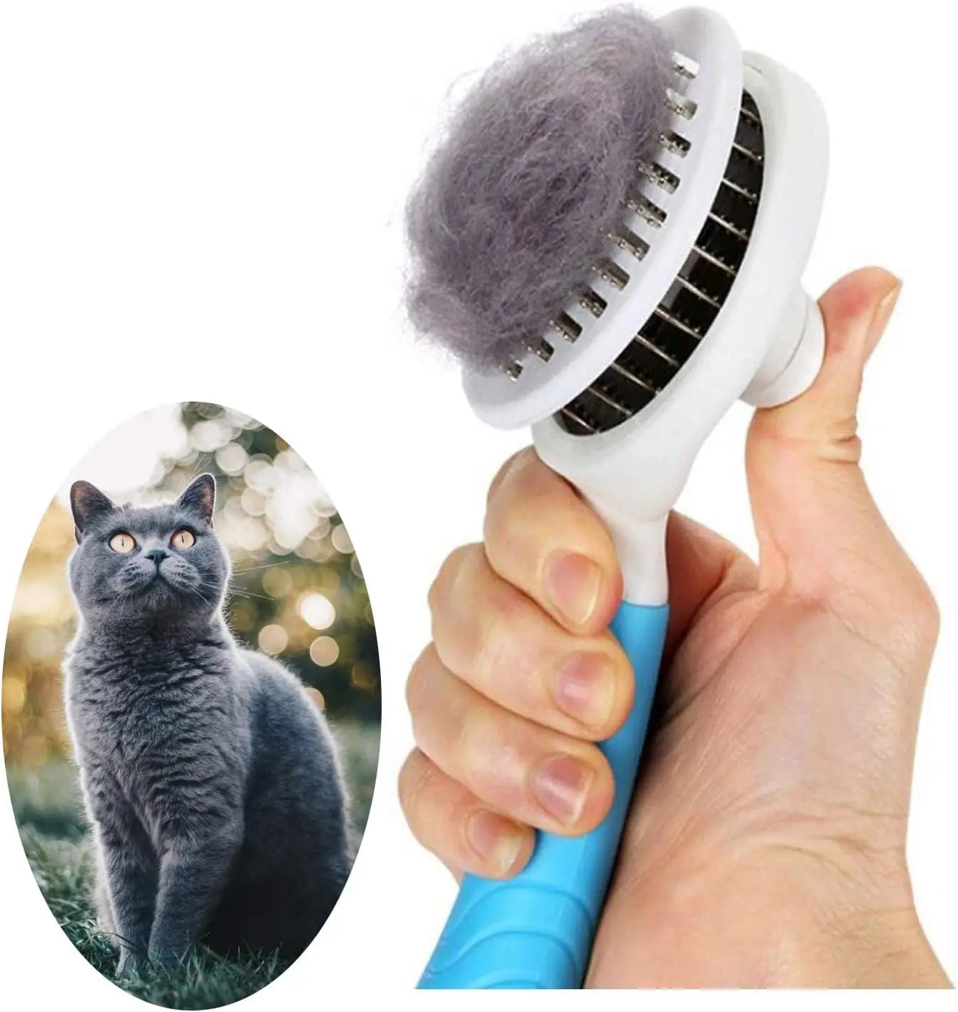 Stainless Steel Self-Cleaning Slicker Brush Pet Grooming Brushes for Shedding Hair in Cats and Dogs