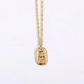 Wholesale Stainless Steel Water Wave Chain 18k Gold Plated Casting Body Face Pendant Necklace