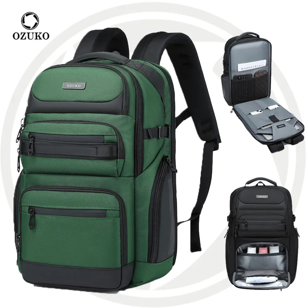 For 9772 Stylish Letter Waterproof Zipper Portable Laptop Backpack Unisex Enhanced Durability Daily Commutes Gym Sessions