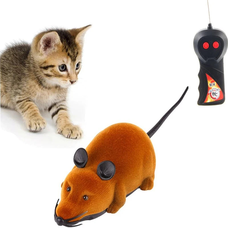 Interactive Eco-Friendly Plastic Cat Toy Remote-Controlled Electronic Mouse Teaser for Cats