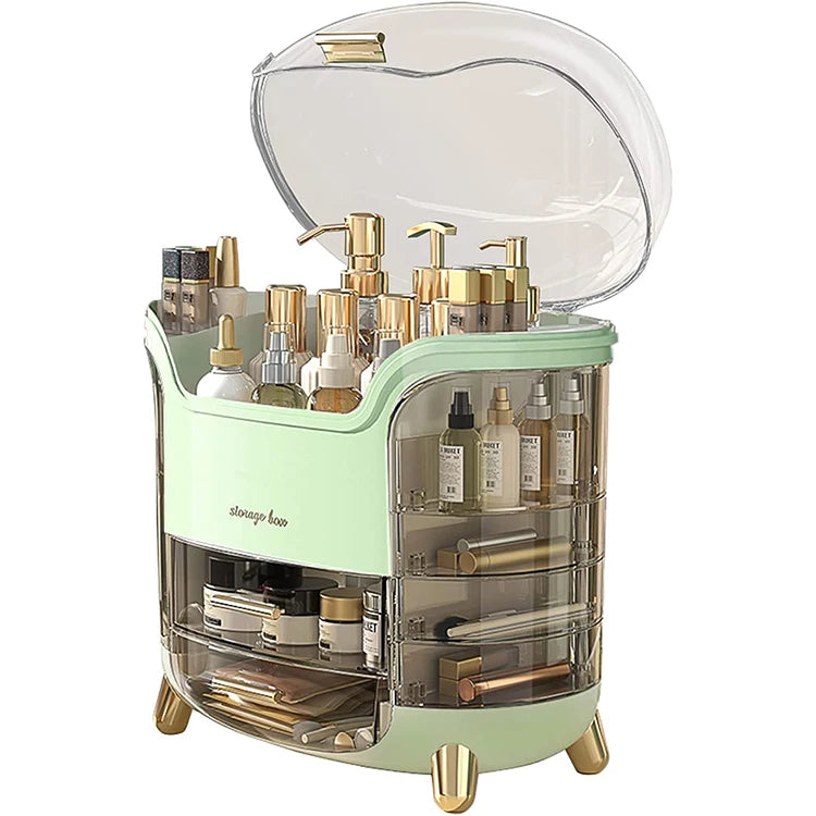 Hot Sale Makeup Organizer with Brush and Lipstick Organizer Dust Water Proof Cosmetics Storage Box Display Skincare Case