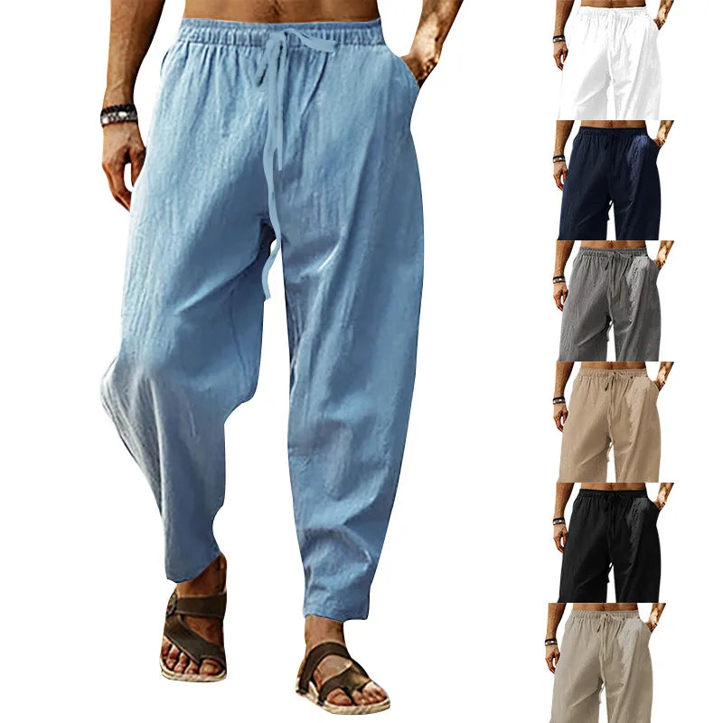 Street Hip-hop Style Loose Pants Men's Solid Color Casual Jogging Pants Men Cotton Loose Casual Sweatpants Long Pants