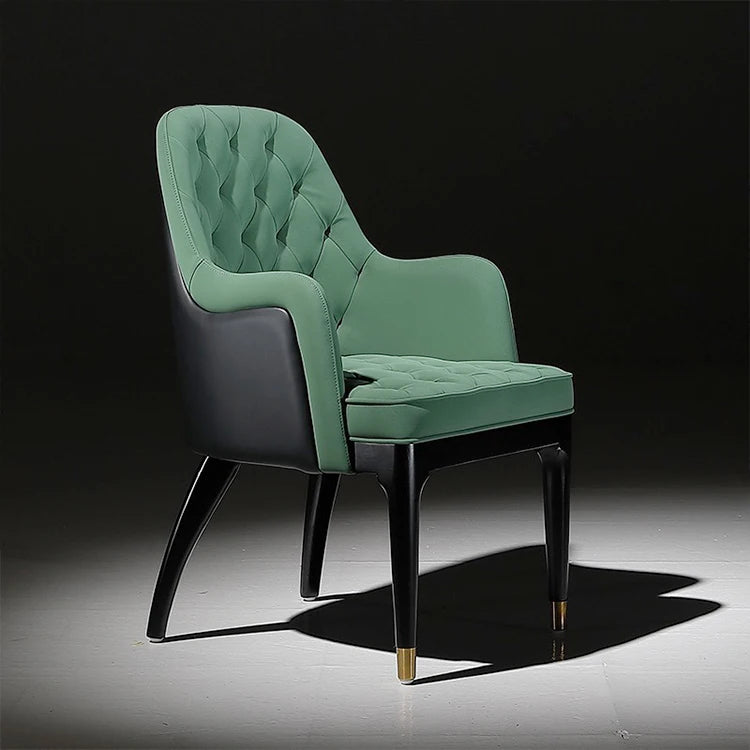Dinning Chair Luxury Italian Modern Chesterfield PU Leather Tufted Upholstered Dining Chair
