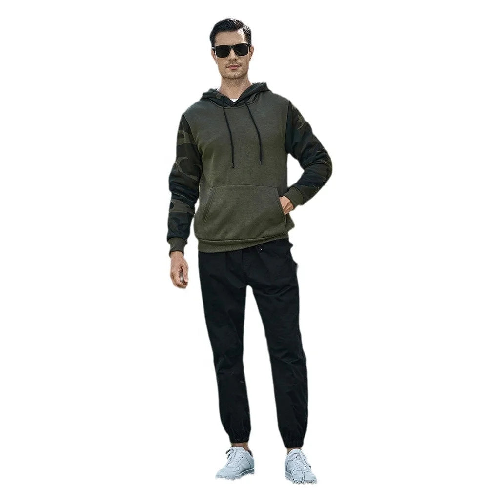 2025 New Design Color Block Design Camo Hoodie Fashion Outdoor Hoodie Camo Wholesale Polyester Hoodie