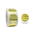 500pcs/roll Golden Homemade with love Heart Food Paper Bag Sealing Gloss Glitter Stationery Label Stickers Roll