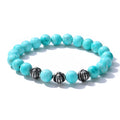 Veromca Men's Women Stainless Steel Cross Flower Turquoise Original Jewelry Crystal  Personalised Bead Bracelet Kits with Charms