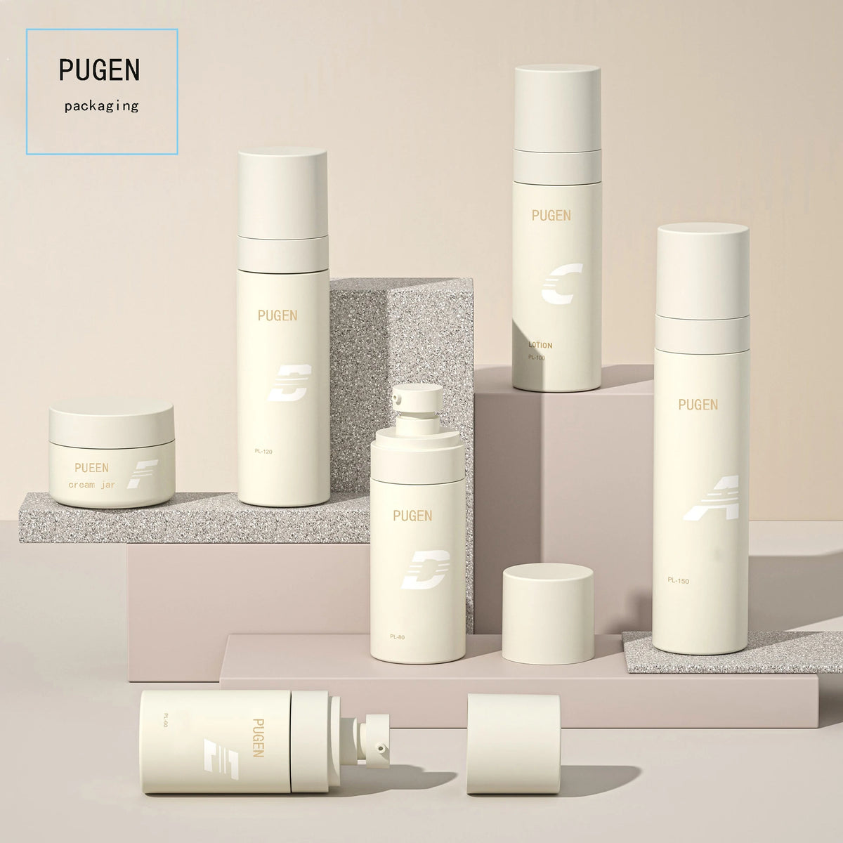 in Stock 30ml/50ml Frosted White Cylindrical Body Lotion Pump Bottle for Fancy Mist Skin Care Serum Spray Bottle