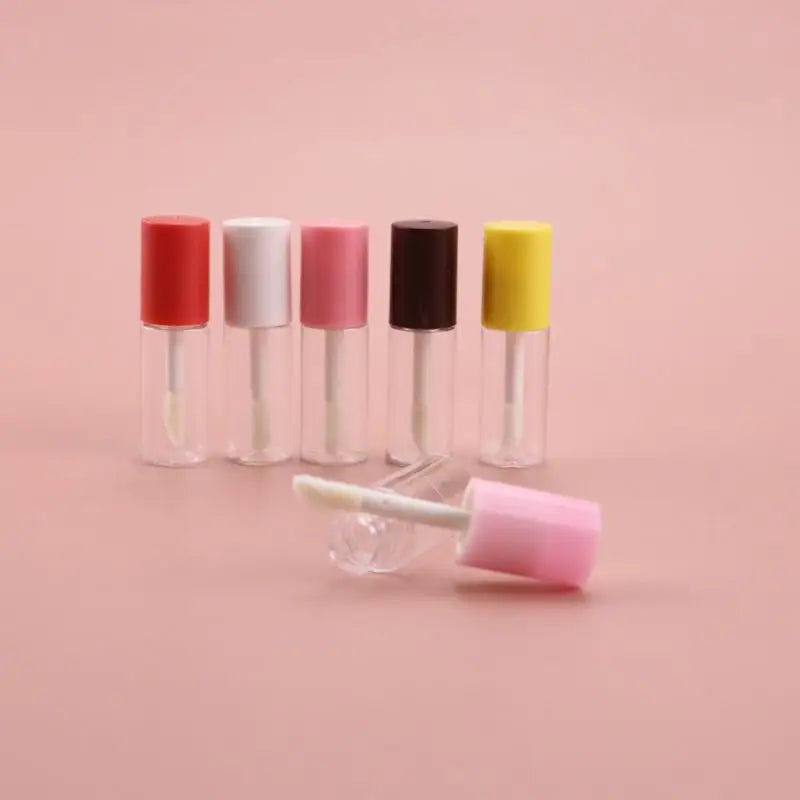 New DIY Cute Lip Gloss Containers Lovely clear Round Color Mini Wand Empty Lip Gloss Tube Container 4ml
