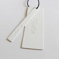 Custom Eco-Friendly Cotton String Hangtag Labels Pure White Beige Paper with Embossed Design Name Logo Print for Clothing Shoes