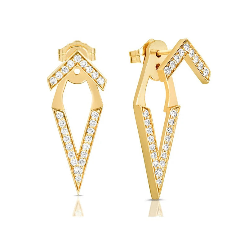 Wholesale 3 Gram Gold Beautiful Designed Sterling Silver Cz Stud Ear  Earrings Women