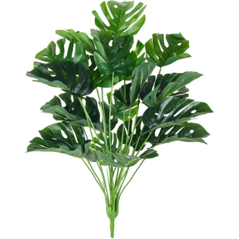 Artificial Palm Tree Leave Plant Large Tropical Monstera Turtle 24Leaves Greenery Jungle Party Home Garden Spring Summer Decor