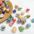 16 mm Colorful Glass Ball Charms Crystal Glass Ball Pendants Jewelry Making with Shining Stars