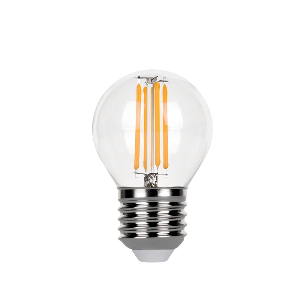 Fast Delivery Stock G45 E27 LED Edison Filament Bulb 4W 470lm 2700K Warm White CRI80 Dimmable 3-Year Warranty for Hotel Use